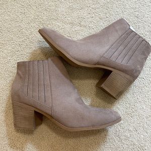Beige Suede Booties